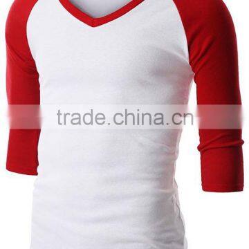 3/4 Raglan Sleeves V-neck T-shirt