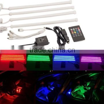 New Car RGB 7 Color LED Neon Interior Light Lamp Wireless Remote Music Control 12V