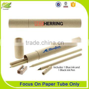 Recyclable logo printed cardboard paper tube packaging for pen