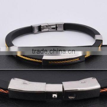 Stainless Steel Silicon Wristband Fashion Stainless Steel Jewelry(HB10131)