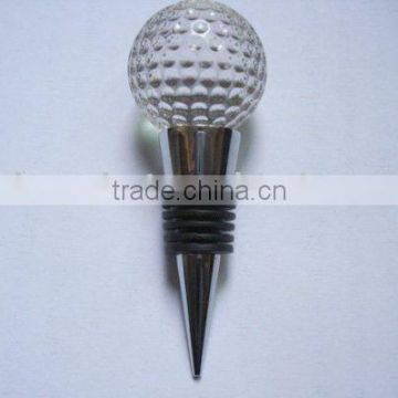 Unique golf ball shape crystal wine stopper, bottle stopper