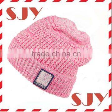 100% Merino Wool Fold up Reversible Baby Fancy Beanie Hats photo-3