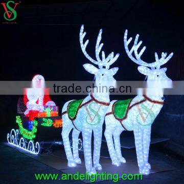 Manufacture Christmas lights 3D acrylic deer motif light deer carriage decoration light