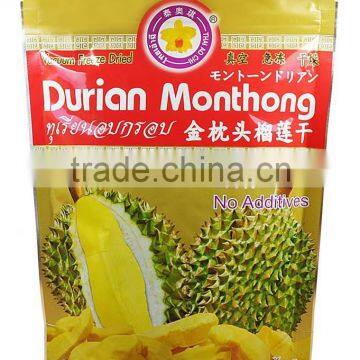 Vacuum Freeze Dried Durian Gold 100 g from Thailand certified HACCP, ISO 22000 , GMP , HALAL and KOSHER [ DRIED FRUIT SNACK ]