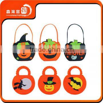Custom xhfj halloween non woven fabric bag for children's candy
