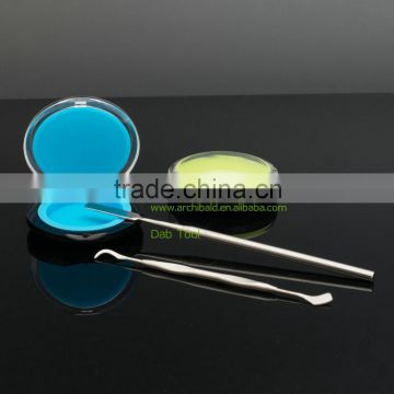 Customized oil dab wax tool with silicone tip dabber tools in protective plastic pipe