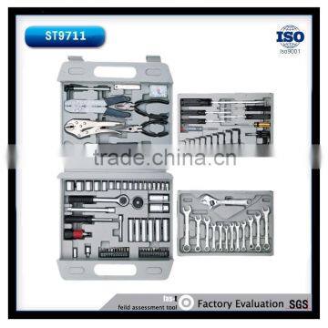 126pcs emergency tool set with 3/8'' deep sockets and combination wrenches hex key sets