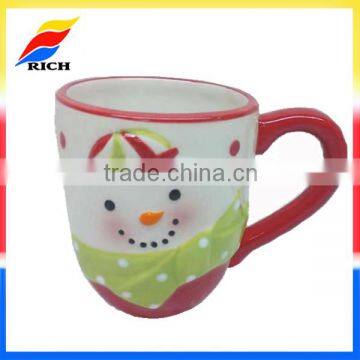 children gift snow man christmas cheap colorful coffee mugs ceramic design