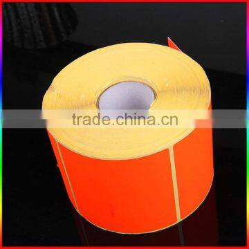 Custom Orange Fluorescent Adhesive Label Sticker in Roll photo-2