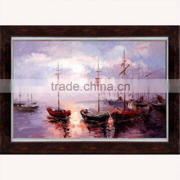 Handmade Knife Sailing Boats abstract Painting on Canvas