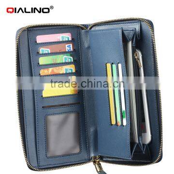 QIALINO RFID Blocking Wallet Luxury Ostrich Leather Brand Wallet Handbag photo-5