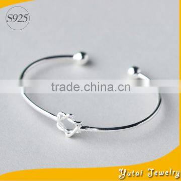 Wholesale 925 Silver Bracelet Bangle with Star of David , open silver bangle bracelet(AB-001)