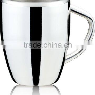 250ml Double wall stainless steel Beer mug/cup/ tankard with handle