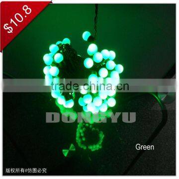 100L LED green string ball light with ball outdoor use led christmas lights for christmas decor,street lights in zhongshan