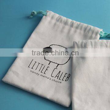 Promotion Custom Logo Jewelry Small White Drawstring Cotton Pouch photo-4