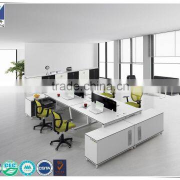 Factory price luxurious four-seater MFC office furniture desk design