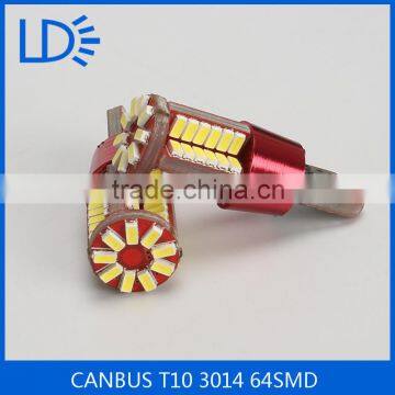Hot Sale Car Light Bulbs CANBUS T10 3014 64SMD T10 Led