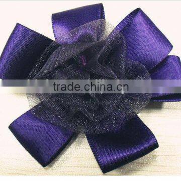 2015 newly satin ribbon flower appliques