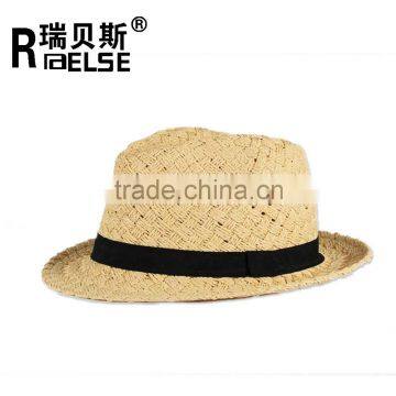 fashion paper straw fedora hat hand make custome foldable hat