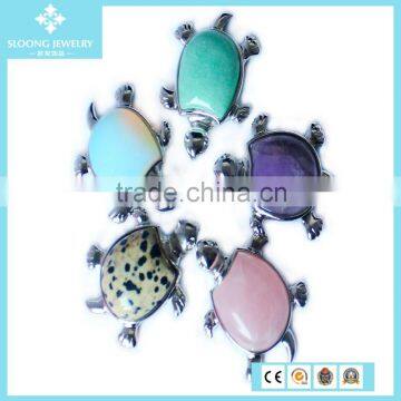 Wholesale Natural Stone Alloy Tortoise Pendant Jewelry