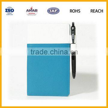 Novel Design Blue PU Leather Waterproof Notebook Cover Diary Cover With Pen photo-3