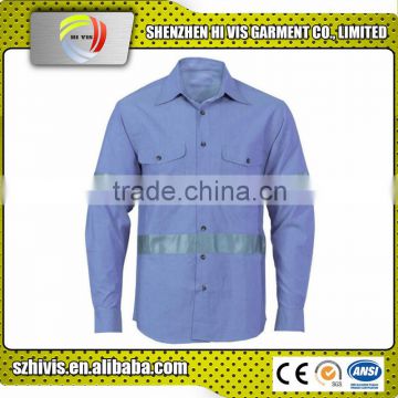 100% cotton reflective hi vis safety custom breathable work shirts