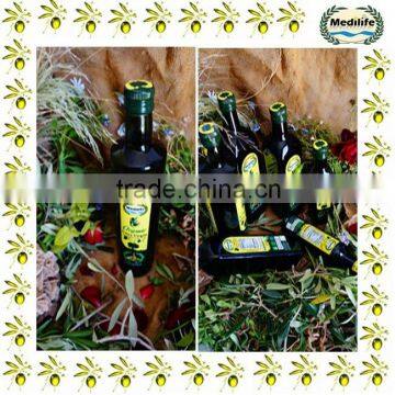 Pure olive oil. Premium Quality Tunisian Olive Oil. Organic Extra Virgin Olive Oil 250 mL Dorica Glass Bottle.