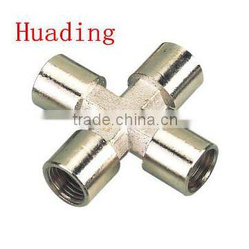 Brass Four Way Female Fitting ,3/8 " 1/2" 1/4" Brass Fitting Cross Type Fitting photo-4