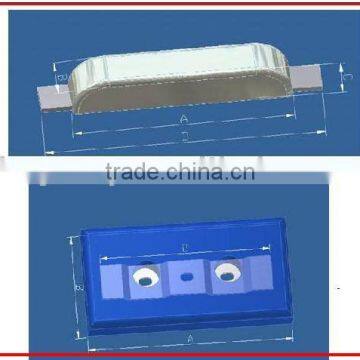 Zinc sacrificial anode for ship`s hull