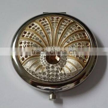 quality folding pocket mirror ,peacock design compact mirror