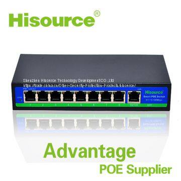 Горячая продажа 8-портового коммутатора PoE Hub 48 В для IP-камер