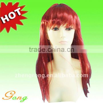 Cosplay Women Wigs Costume Ball Red Hair Periwig Wig human hair wig