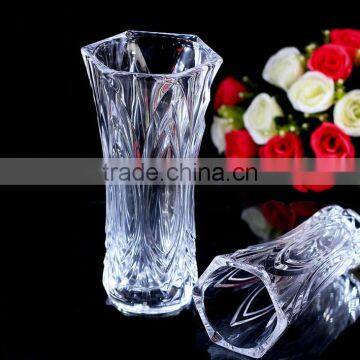 Home or office decoration carving glass flower vase ornamental vases