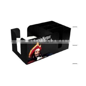 ABS PS Napkin Holder 6 Compartments Barware New Napkin Holder Napkin Straw Stirrer Holder photo-3