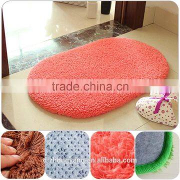 multiple color bathroom anti-slip rug circular shaggy floor carpet