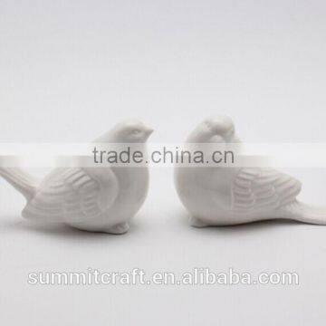 White feather bird figurine small decoration resin bird