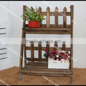 wooden baking finish color flower stand /wood flower rack