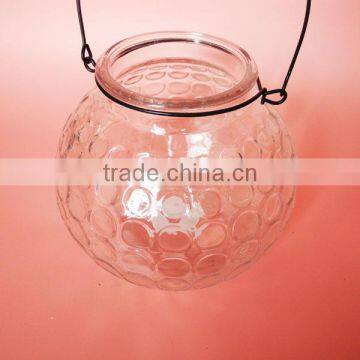 Transparent Pumpkin Shape Glass Candle Jar With Metal Holder photo-3