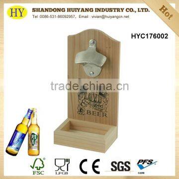 wholesale decorative wood wall hanging beer opener