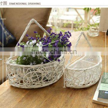 Flower Hanging Decorative Wicker Basket for Home Decor photo-5