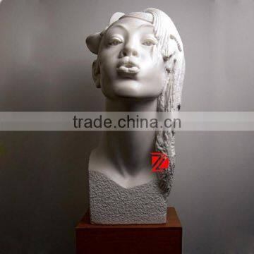 kissing stone girl bust sculpture