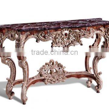 Baroque Style Living Room Furniture Set Console Desk With Marble Top photo-2