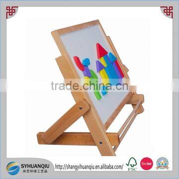 Flexible kids easel stand dry earser drawing board wooden whiteboard