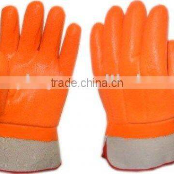 Sunnyhope Fluorescent pvc dipped hand gloves for winter user