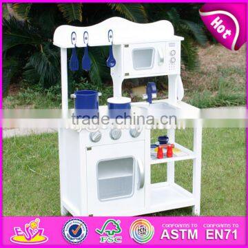 2017 New Design Children Pretend Play White Wooden Toy Kitchen Play Set W10C045W photo-4