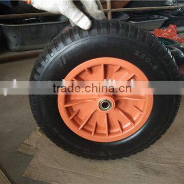 3.50-8 Red Plastic Rim Rubber Wheel for Wheelbarrow photo-2