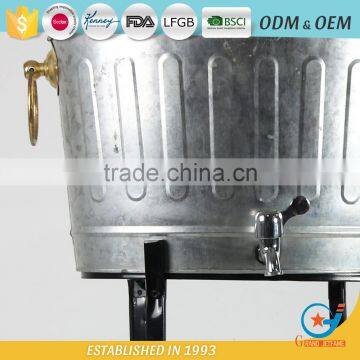 Garden Galvanized Ice Cube Bucket Metal Beverage Bucket