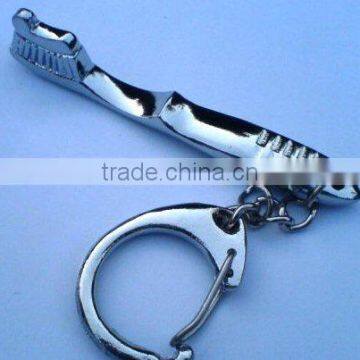 Toothbrush Keychain, Chrome Plated