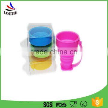 Lottie new product Cups&Saucers Drinkware Type silicone cup custom food grade folding silicone travelling drink cup