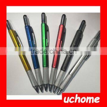 UCHOME Promotional Products Portable 6 in 1 Multi Tool Pen with Touch Screen Ruler Level Multi Screwdriver